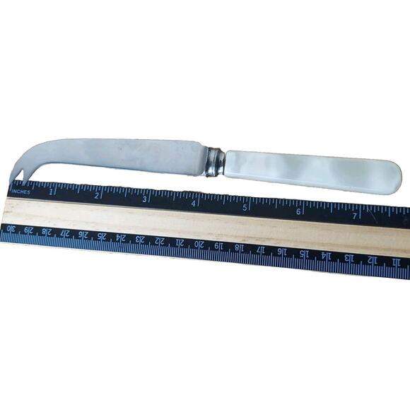 VTG Marshall Field Cheese Knife Mother of Pearl Handle England Stainless Steel - Picture 4 of 4